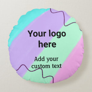 Coussins Ronds Couleur pastel simple ajoutez votre logo texte per