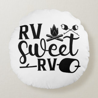 Coussins Ronds COULEUR PERSONNALISÉE RV Sweet RV Camping