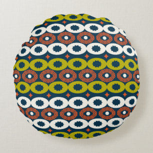 Coussins Ronds Couleur sans couture motif aux formes ovales en Af