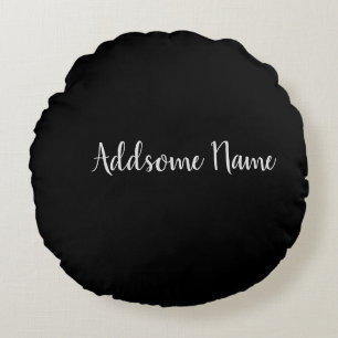 Coussins Ronds Couleur solide Noir moderne de base