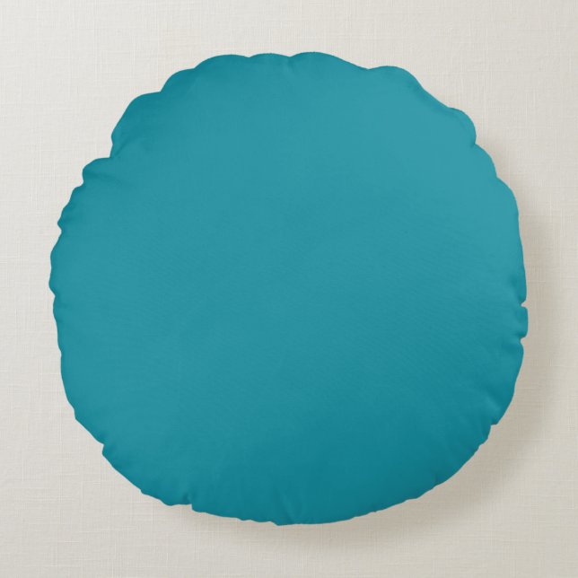Coussins Ronds Couleur Turquoise profonde (bleu/turquoise) (Devant)