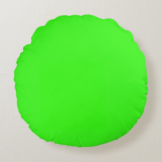 Coussins Ronds Couleur unie vert néon (Devant)