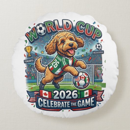 Coussins Ronds Coupe du Monde Cockapoo 2026 (Devant)