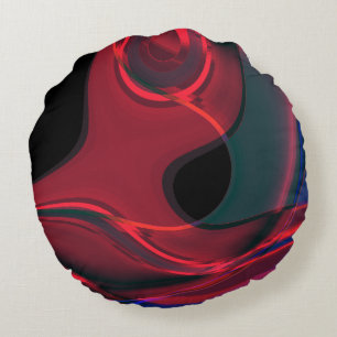 Coussins Ronds Courbes rouges avec ton acrylique et métallique su