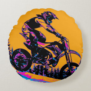 Coussins Ronds Coureur de descente - Motocycliste de motocross