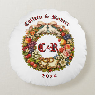 Coussins Ronds Couronne de mariage Fruit & Floral