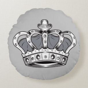 Coussins Ronds Couronne - Gris