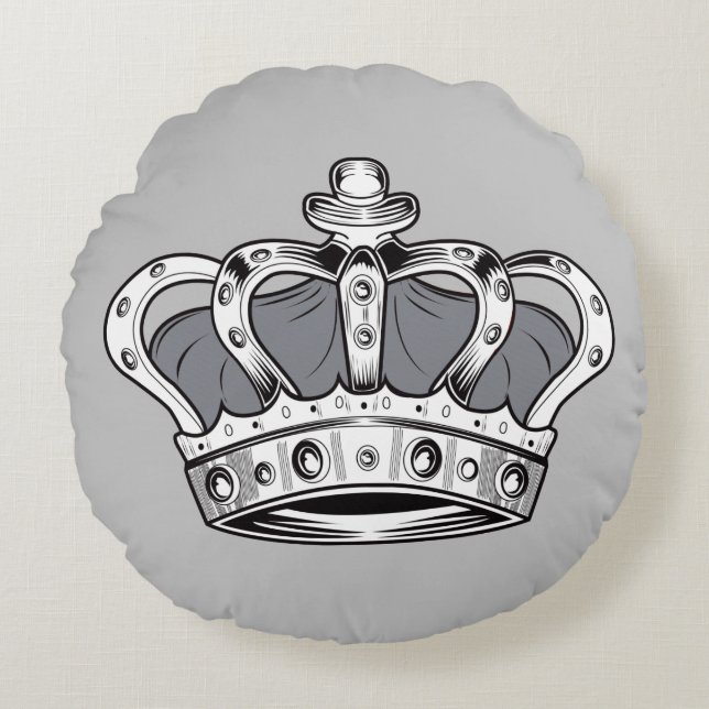 Coussins Ronds Couronne - Gris (Devant)