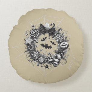 Coussins Ronds Couronne Macabre