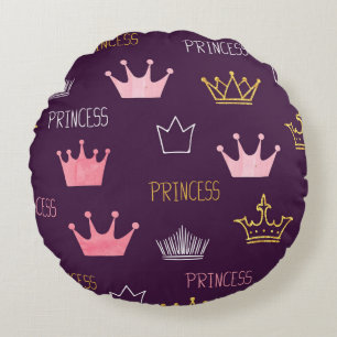 Coussins Ronds Couronnes princesse : motif parties scintillant aq