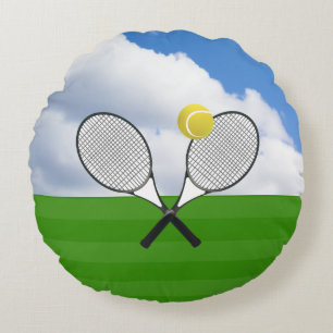 Coussins Ronds court de tennis et RACKETS DE TENNIS