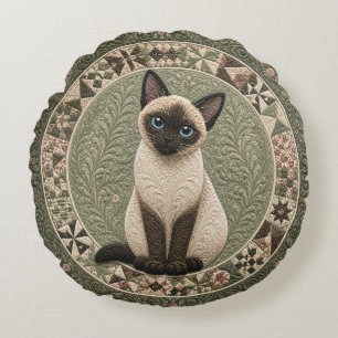 Coussins Ronds Couverture de chat siamois