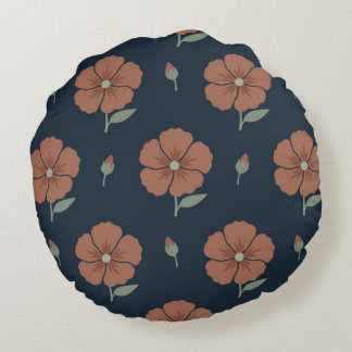 Coussins Ronds Couvre-théière rond floral marine et terracotta lu