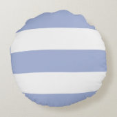 Coussins Ronds Cowgirl Côtière Élégante Bandes Bleu Clair Blanc (Dos)