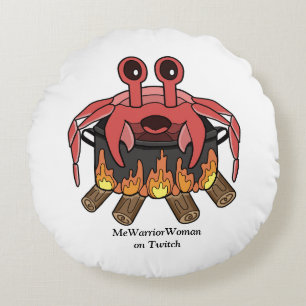 Coussins Ronds Crabe en pot, MeWarriorWoman sur Twitch