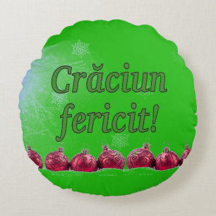 Coussins Ronds Crăciun fericit ! Joyeux Noël en roumain