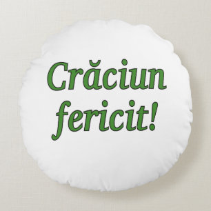 Coussins Ronds Crăciun fericit ! Joyeux Noël en roumain