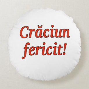 Coussins Ronds Crăciun fericit ! Joyeux Noël en roumain rf