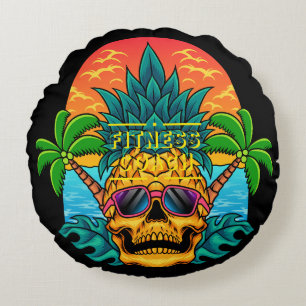 Coussins Ronds Crâne d'entraîneur de fitness tropical