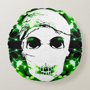 Coussins Ronds Crâne d'Halloween #8
