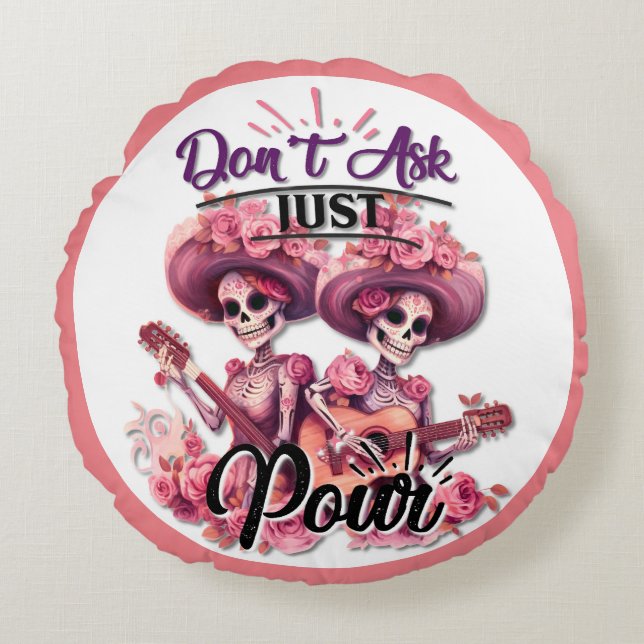 Coussins Ronds Crâne pourpre et joli sucre (Devant)