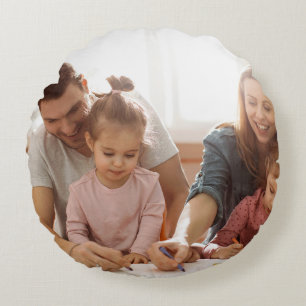 Coussins Ronds Créez Votre Propre Photo Image Personnalisée Deux