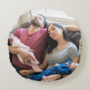 Coussins Ronds Créez Votre Propre Photo personnalisée DIY Famille