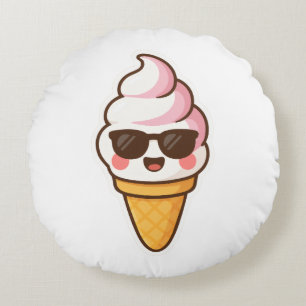 Coussins Ronds Crème glacée cool Kawaii