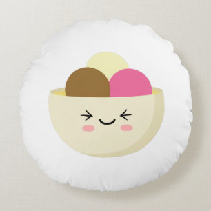 Coussins Ronds Crème glacée Kawaii