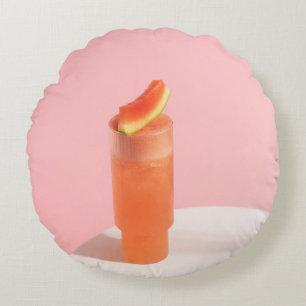 Coussins Ronds Crème glacée rose au cône