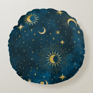 Coussins Ronds Crescent Lune étoile Nuit céleste
