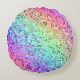 Coussins Ronds cristal arc-en-ciel gelé :