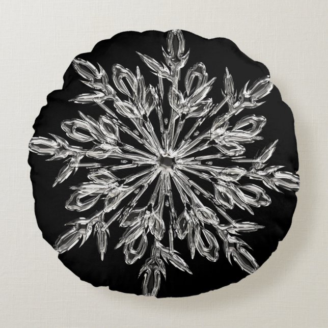 Coussins Ronds Cristal glacé noir (Devant)