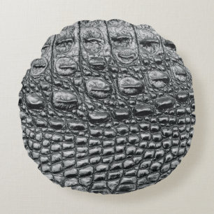 Coussins Ronds Crocodile Noir : Météo Noire Mystique