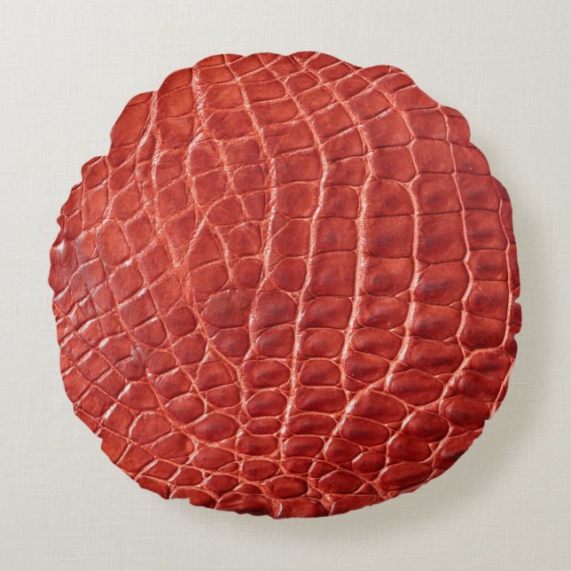Coussins Ronds Crocodile texture cuir (Devant)