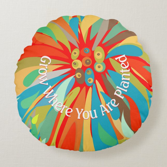Coussins Ronds Croissance Là Où Vous Avez Planté Chrysanthemum (Devant)