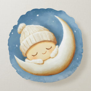 Coussins Ronds Croissant de Lune Tricoté Cosy