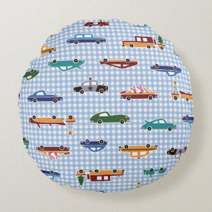 Coussins Ronds Croquis De Voiture Cute : Simple Et Simple