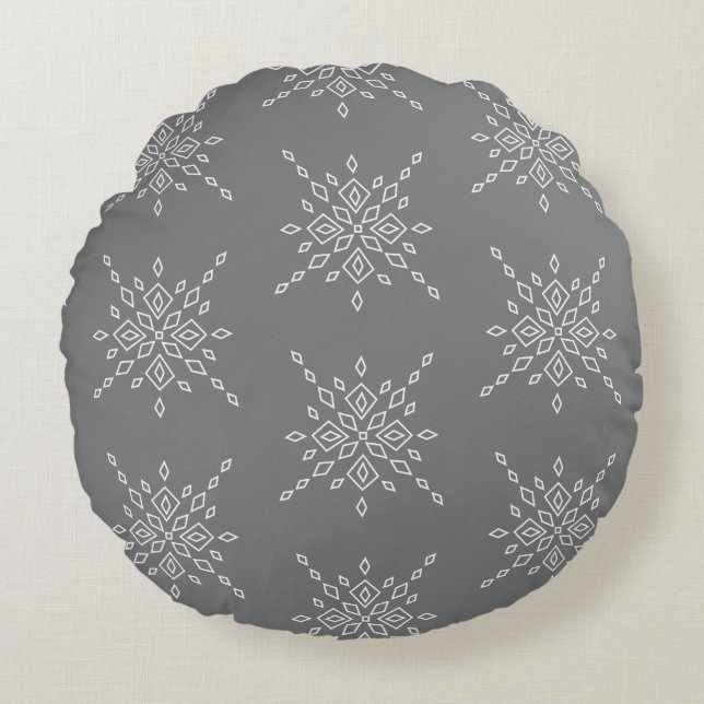 Coussins Ronds Crystalized Snowflake (Devant)
