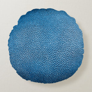 Coussins Ronds Cuir bleu classique texture arrière - plan closeup
