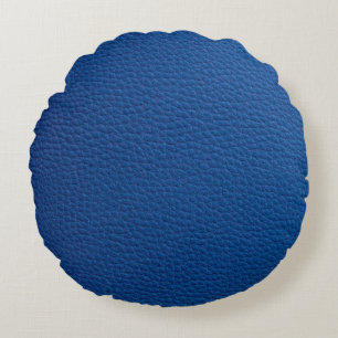 Coussins Ronds Cuir bleu pâle artificiel. Texture en cuir faux