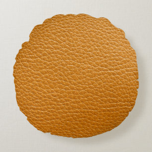 Coussins Ronds Cuir Brown, Arrière - plan de texture de fermeture