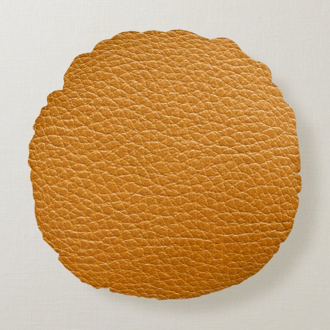 Coussins Ronds Cuir Brown, Arrière - plan de texture de fermeture (Devant)