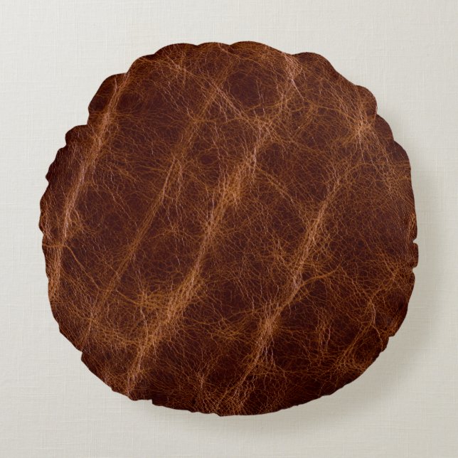 Coussins Ronds cuir Brown textulibération, texture, abstrait, acc (Devant)
