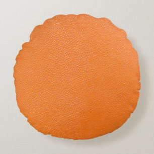 Coussins Ronds Cuir orange texture motif fond cuir, t