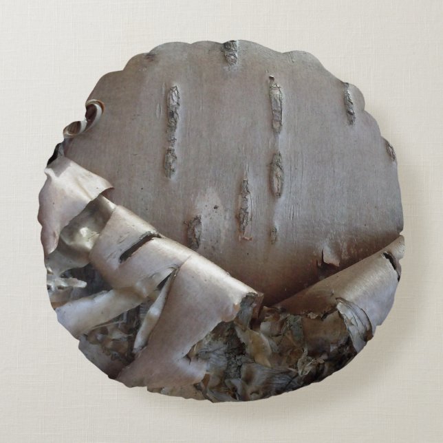 Coussins Ronds Curly Birch Bark Tree Rustic (Devant)