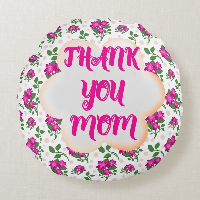 Coussins Ronds Custom and personalized floral pattern  (Devant)