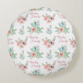 Coussins Ronds Custom Cacti Floral Round Pillow (Dos)