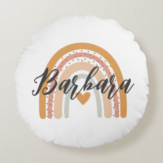 Coussins Ronds Custom Monogram Initial Throw Pillow