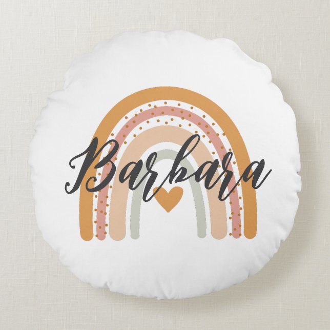 Coussins Ronds Custom Monogram Initial Throw Pillow (Devant)